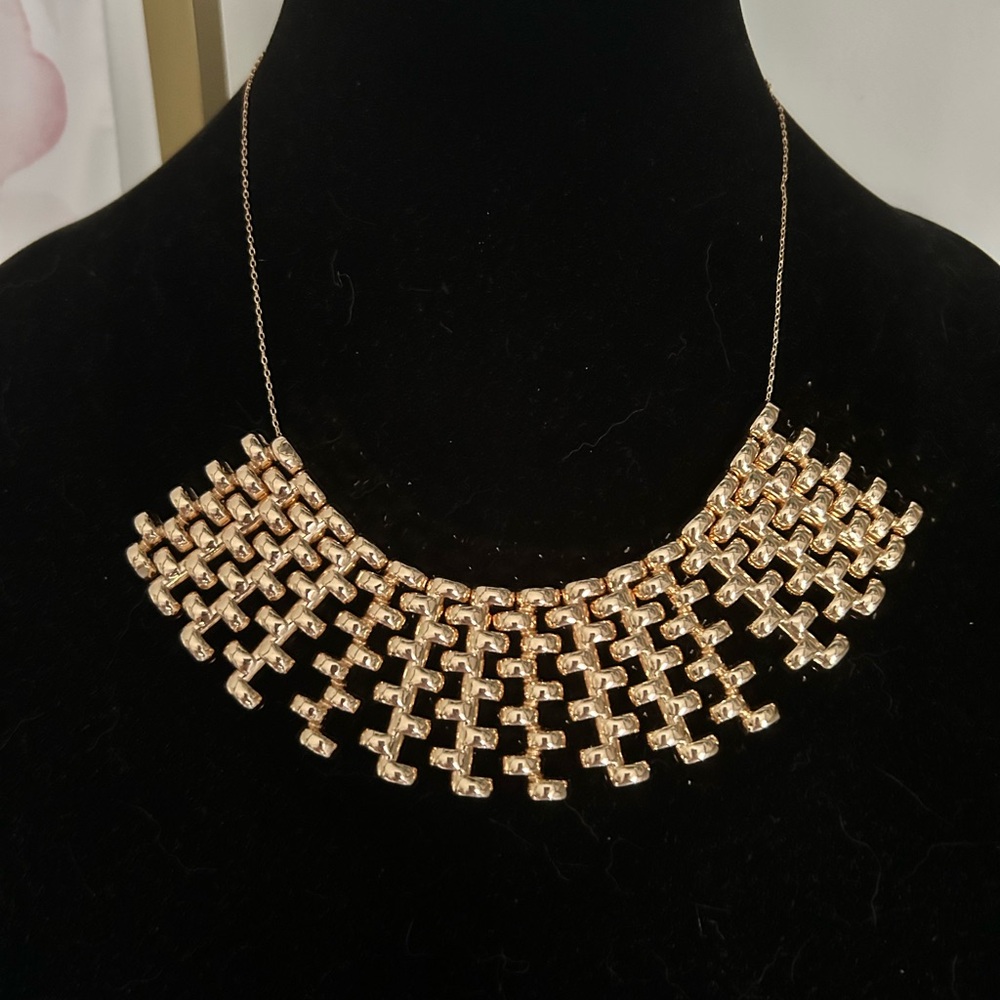 Park Lane Gold Statement Necklace Intricate Design